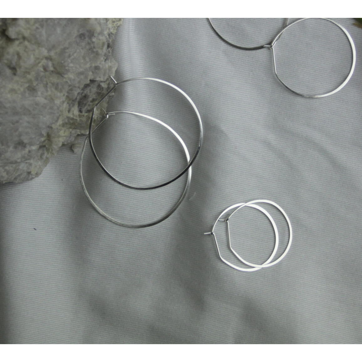 sterling silver mesh hoop earrings